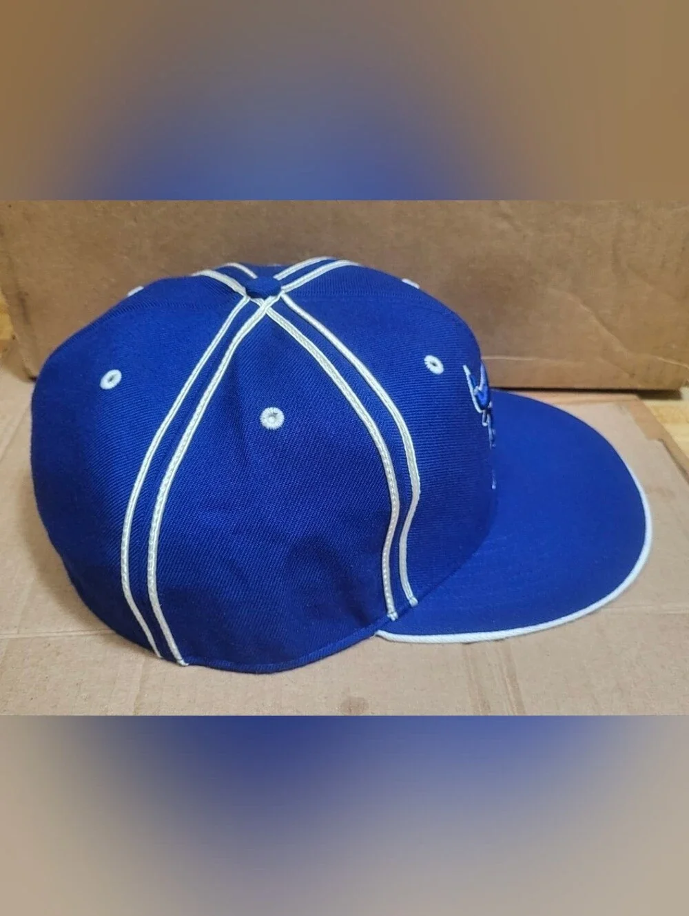 Chicago Bulls "Windy City" Royal Blue/White Fitted Hat Men Size 8 - Picture 3 of 9